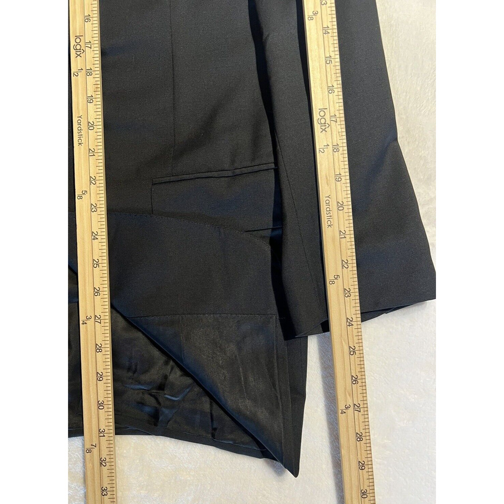 Canali 42R EU52 Mens Black Virgin Wool 3 Button Blazer Sport Coat Jacket - Picture 12 of 14
